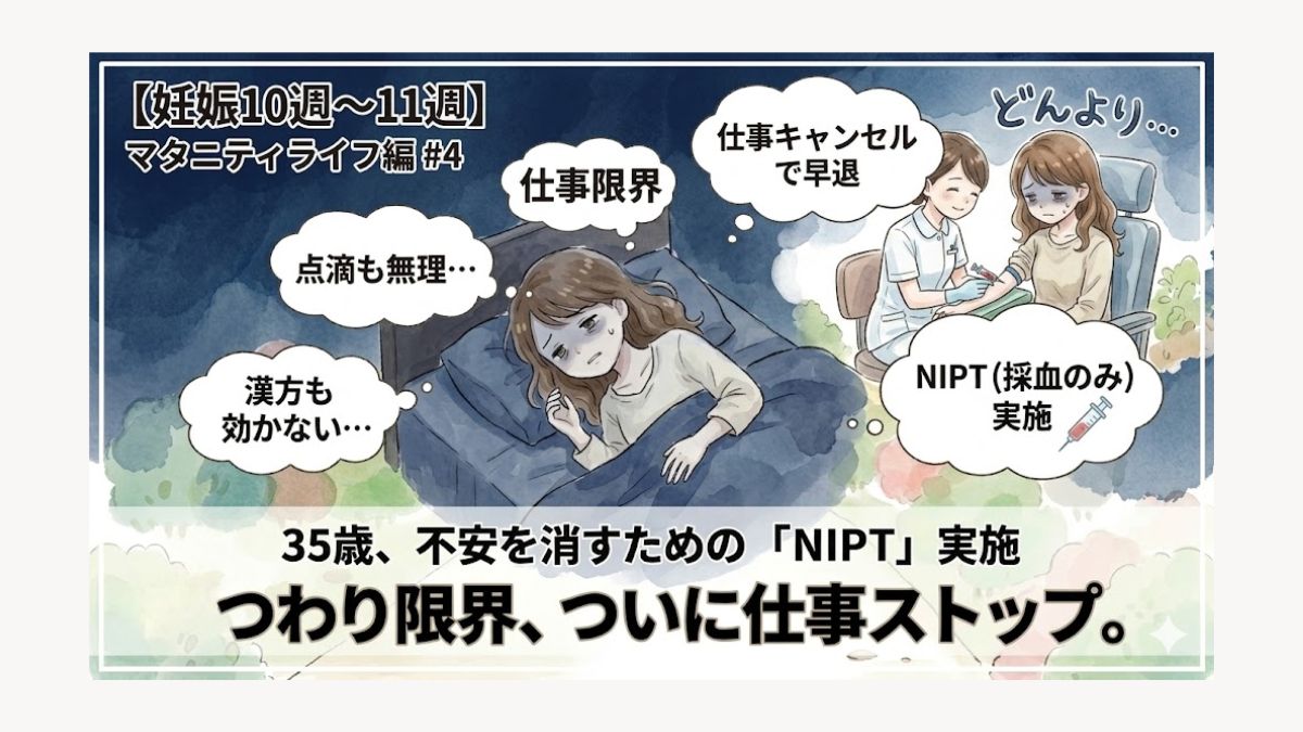 自身のマタニティライフ10～11週目の様子を描いたブログ画像